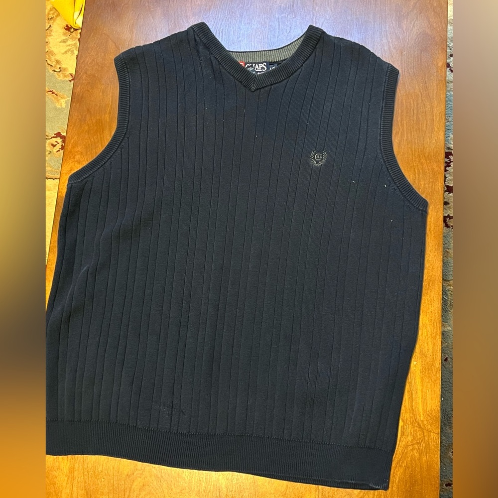 Ralph Lauren Chaps Navy Blue Ribbed / Textured Sweater Vest